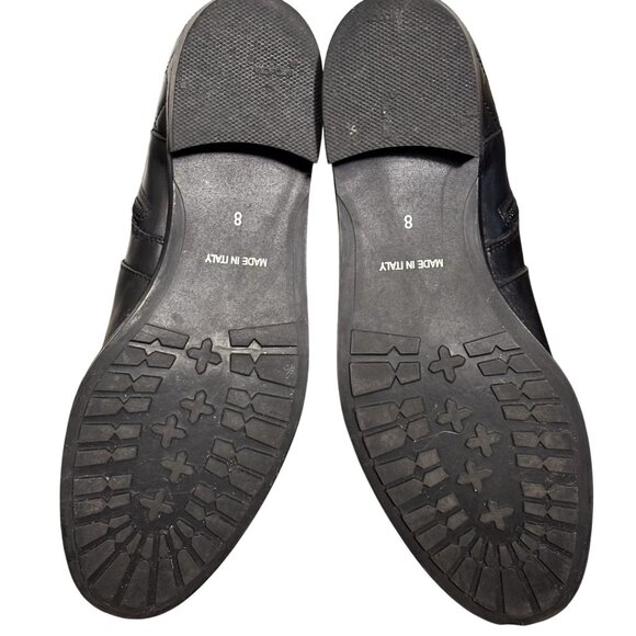 Aquatalia Oralie Equestrian Knee High Boot 8 Black Leather Side Zip Quilted - Picture 9 of 15